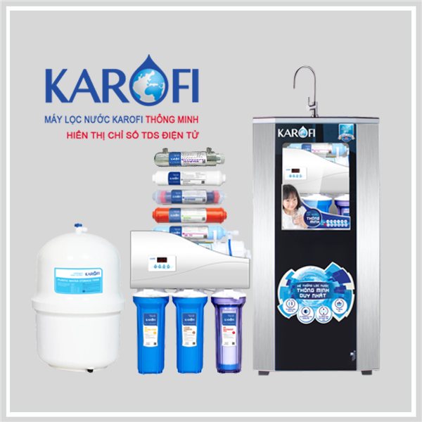 May lọc nước thông minh Karofi IRO 1.1 - 9 cấp, có đèn UV, tủ IQ